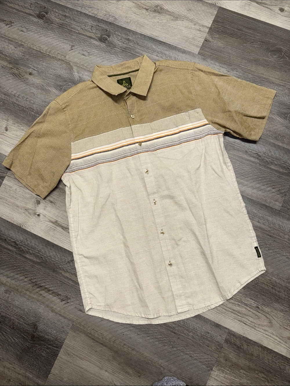 Prana short sleeve button shirt top